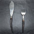 1899 British Antique Silver Plated Fish Server Set Deer Antlers Handle